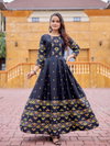 Black Colour Rayon Print Gown Collection Best Wholesale Shop In Surat Aaradhna 2032